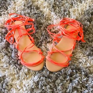 Size 6 Neon Pink Forever 21 Sandals